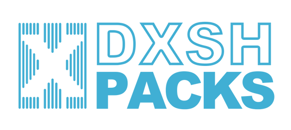 DXSH PACKS logo in blue